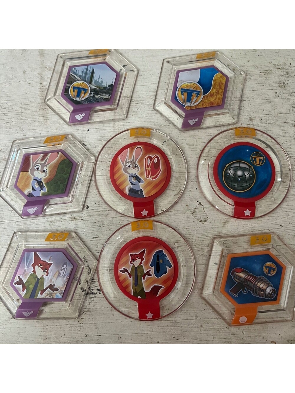Disney Infinity 3.0 Power Disc Lot Zootopia & Tomorrowland Judy Hopps Nick Wild
